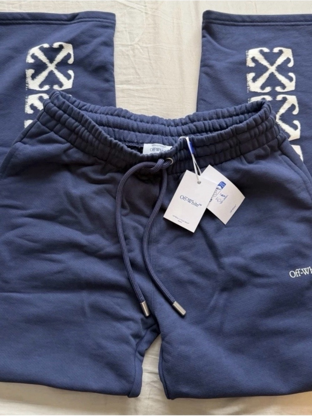 Off-White Navy Blue Logo Sweatspants